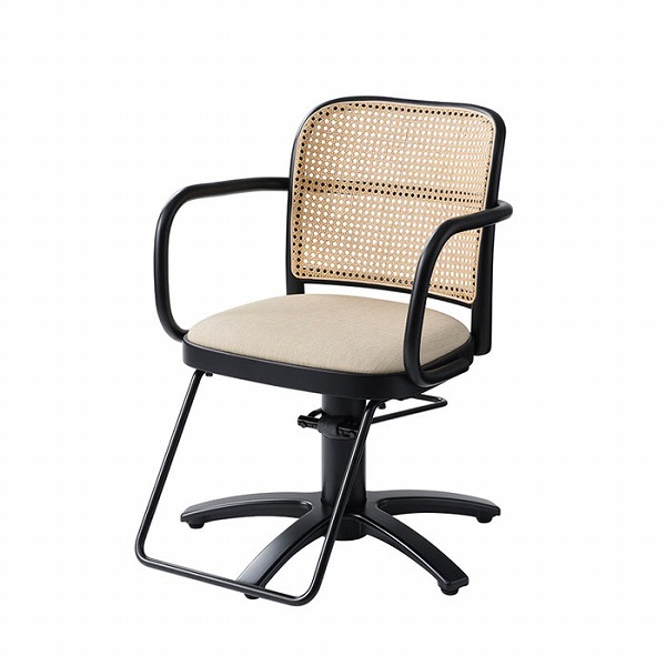 【スタイリングチェア】BENT(ベント)01(背ラタン ブラックフレーム)+YABポンプ